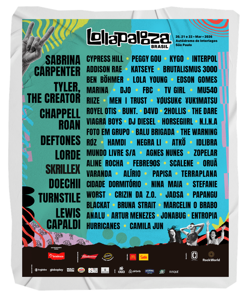Lollapalooza 2026 divulga lineup — rock ganha protagonismo com The Warning, Deftones e Turnstile